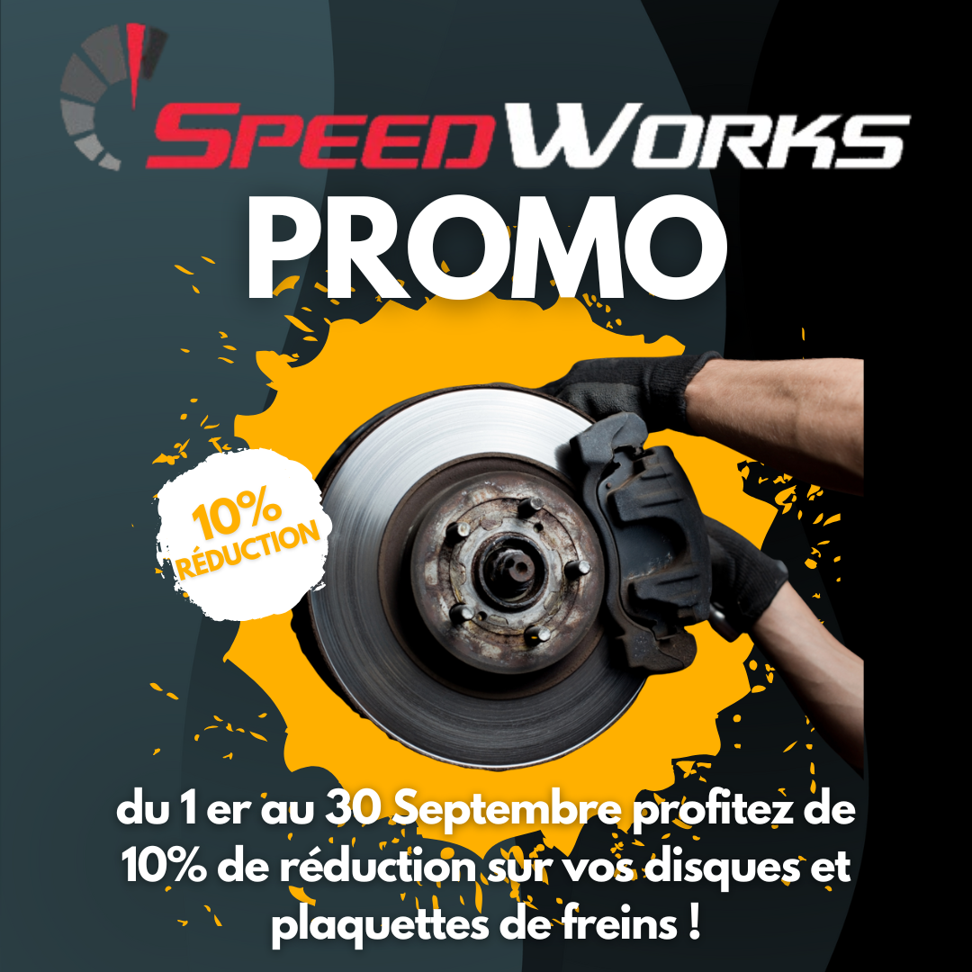 -10% sur les disques et plaquettes de freins chez Speedworks à Boulbon Promo Septembre Speedworks